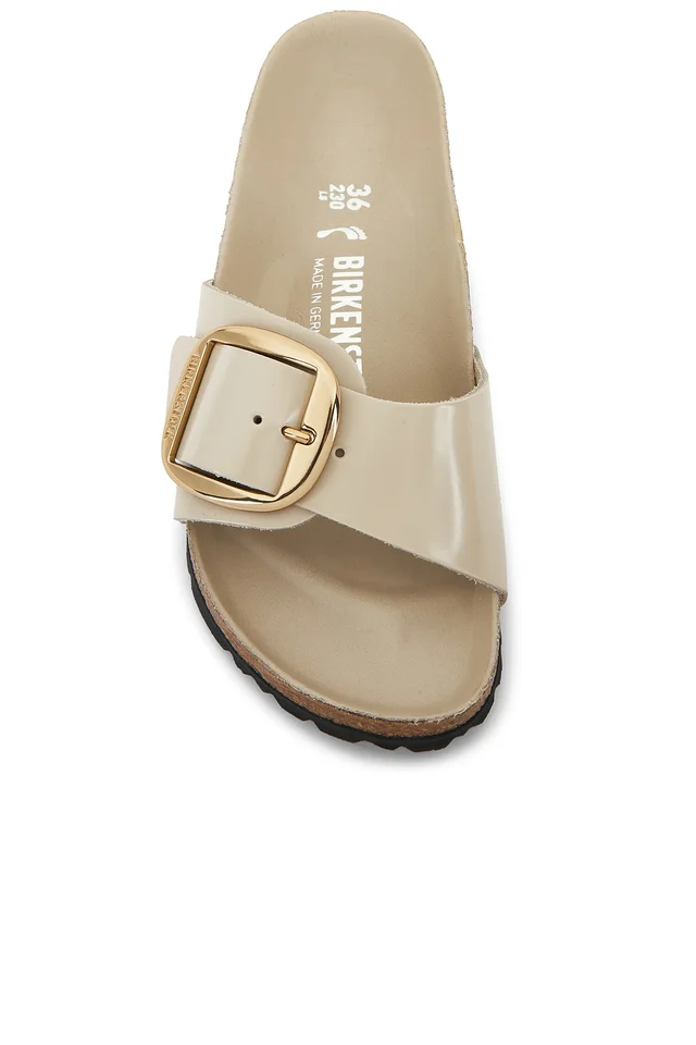 BIRKENSTOCK Madrid Big Buckle High Shine Sandal in Oyster, photo 4 of 5 from REVOLVE (Canada)