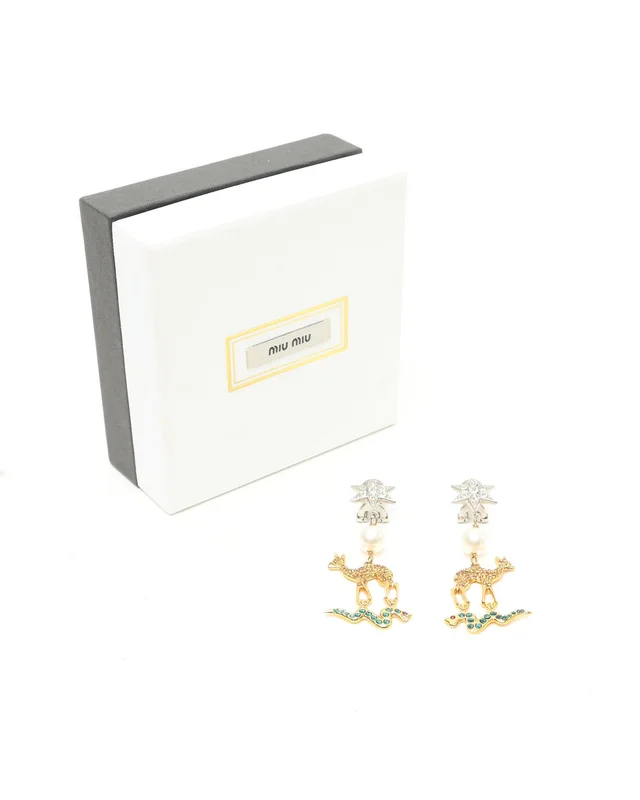 Miu Miu Rhinestone Clip-on Earrings from A Retro Tale, photo 2 of 4