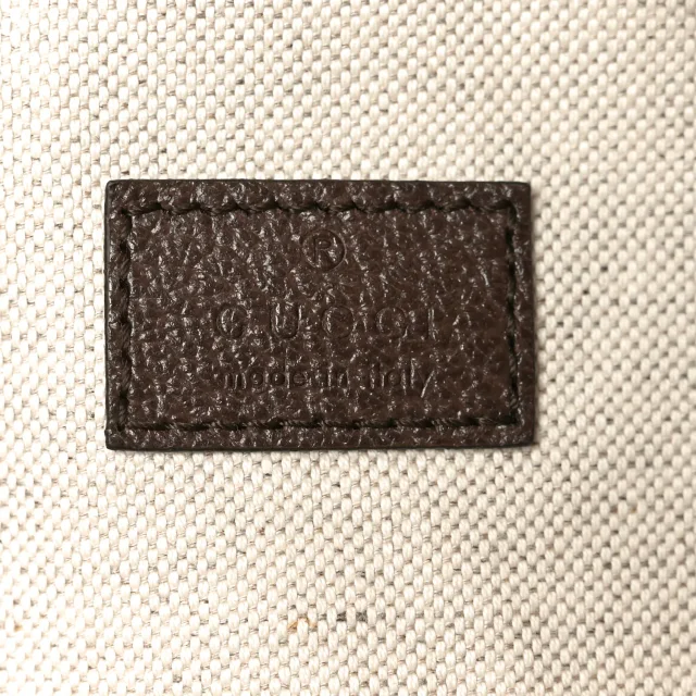 Gucci Monogram Jumbo GG Textured Dollar Calfskin Web Belt Bag Camel Ebony New Acero in Brown Calfskin from FASHIONPHILE, photo 6 of 10
