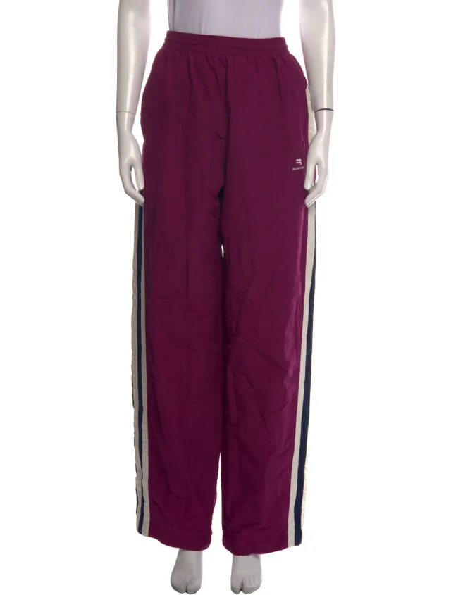 Balenciaga 2021 Wide Leg Pants in purple Nylon from The RealReal