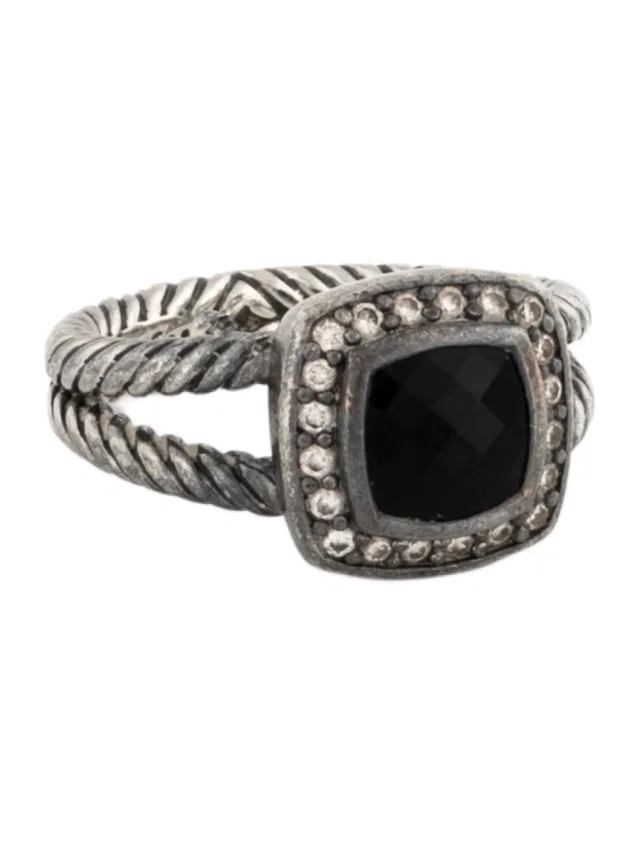 David Yurman Onyx & Diamond Petite Albion Ring in multicolor from The RealReal
