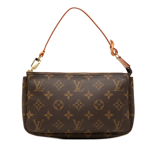 Brown Louis Vuitton Monogram Pochette Accessoires Shoulder Bag in Brown Coated canvas from Designer Revival