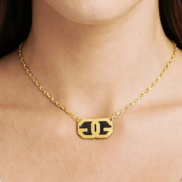 Givenchy Interlocking Double G Gold-Plated Necklace in gold|black from Poshmark