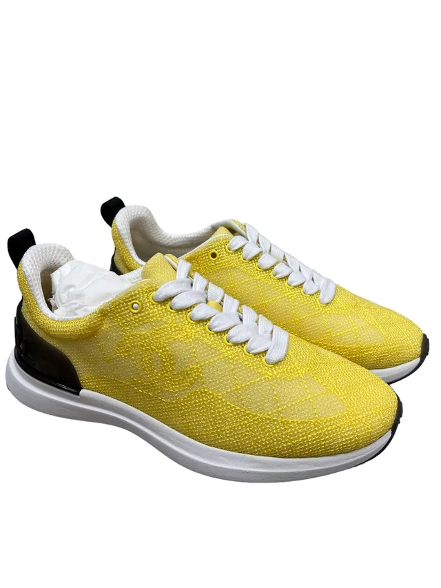 Chanel Trainers - Yellow Mesh Size 37.5 in Yellow from Luxury Promise