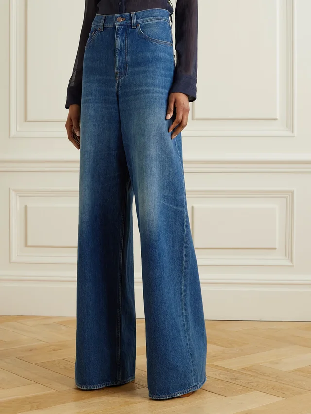 CHLOÉ High-rise wide-leg jeans in blue 100% Cotton, photo 3 of 6 from NET-A-PORTER (Canada)