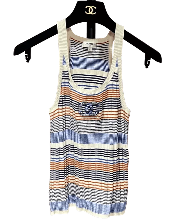Chanel Stripe CC Tank Top 36 from Luxury Promise
