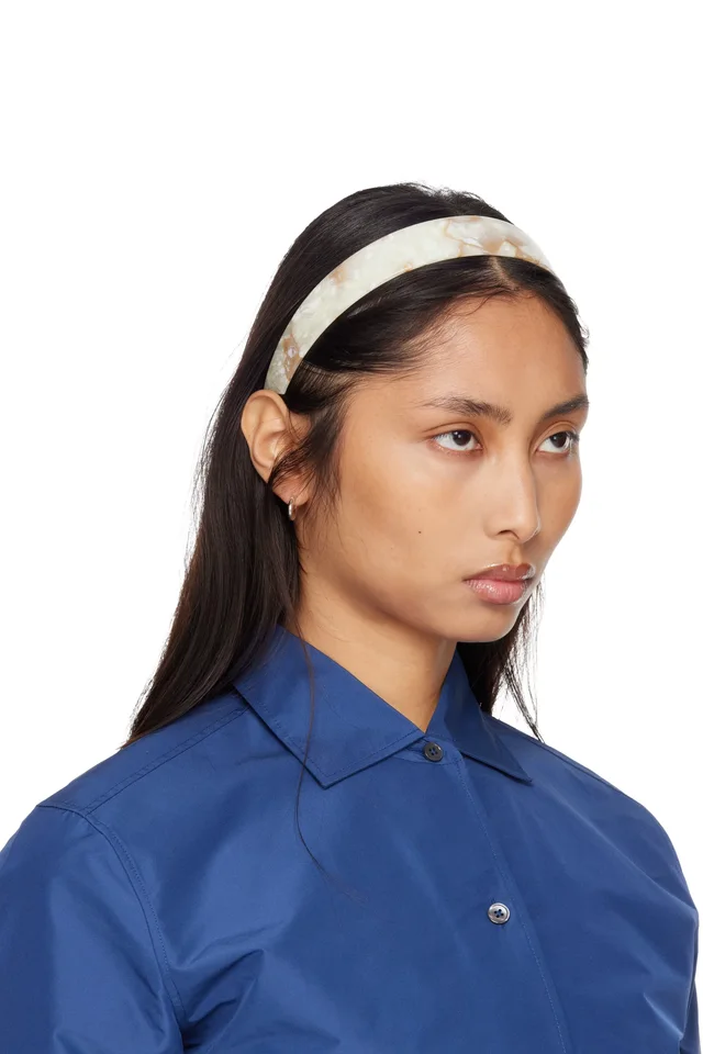 Sophie Buhai Off-White Thin Bessette Headband, photo 2 of 3 from SSENSE