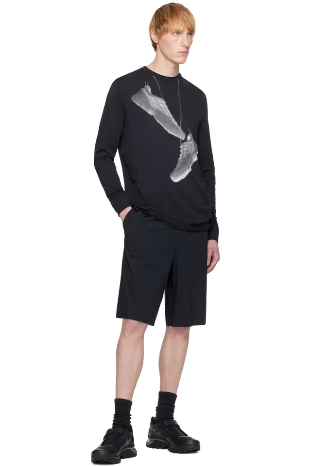 MM6 Maison Margiela Black Salomon Edition Sneaker Print T-shirt, photo 4 of 4 from SSENSE
