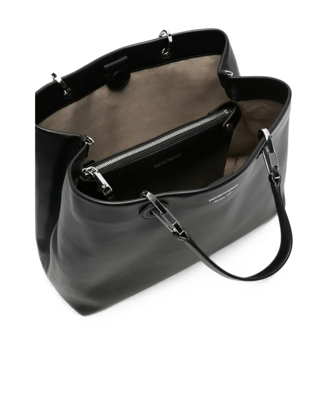 Emporio Armani logo-stamp leather tote bag, photo 4 of 4 from SENSER