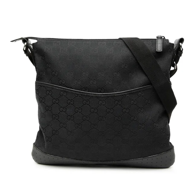 Black Gucci GG Canvas Crossbody in Black Canvas from Designer Revival