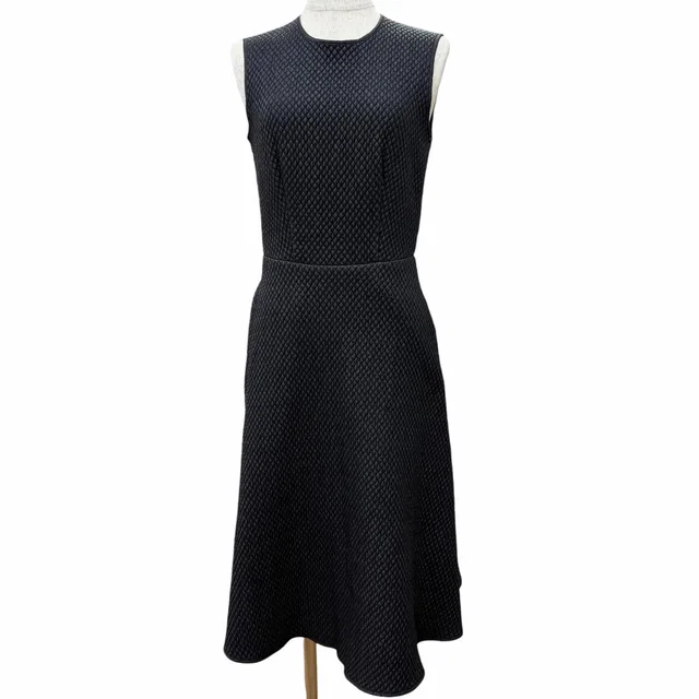 Moncler Back Zip Quilted Sleeveless Dress Black 40 in Black Nylon from The Reluxe