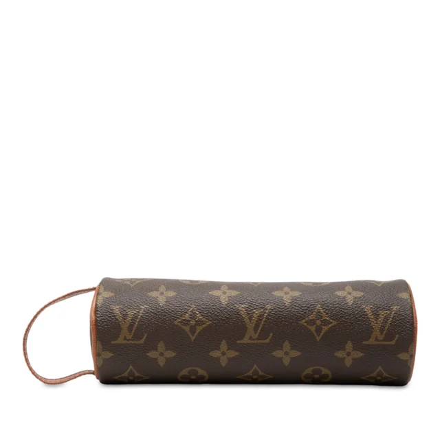 Brown Louis Vuitton Monogram Trousse Ronde Pencil Case 20 in Brown Coated canvas from Designer Revival, photo 2 of 2
