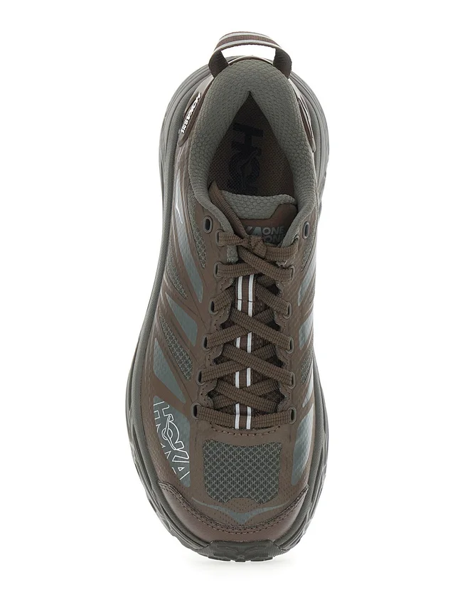 HOKA 'Mafate Speed 2' Brown Sneaker Low Top with Logo Print on the Side in Tech Fabric Unisex in Brown, photo 8 of 8 from Gaudenzi Boutique