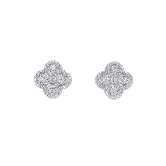 Van Cleef & Arpels Sweet Alhambra EarringsVCARO85500 18K White Gold in White from GALLERY RARE