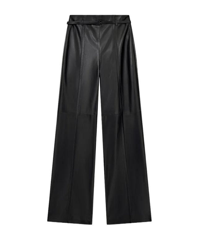 Emporio Armani Trousers in leather with high waist wide leg and belt from SENSER, photo 1 of 1