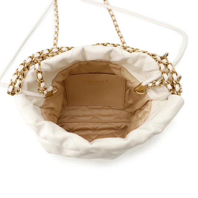 Chanel CHANEL22 ChainShoulder WhiteAS3980 Shiny Calf Leather Size Mini in Calfskin from GALLERY RARE, photo 9 of 18