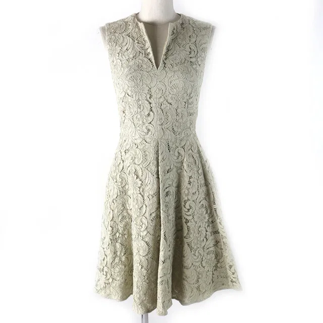 Burberry Lace Sleeveless Dress Light Beige in Beige from LuxUness