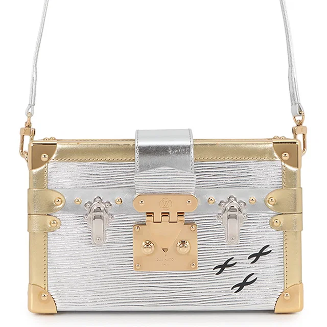 Louis Vuitton Petite Malle Silver/GoldM54652 Epi Metallic in Silver from GALLERY RARE