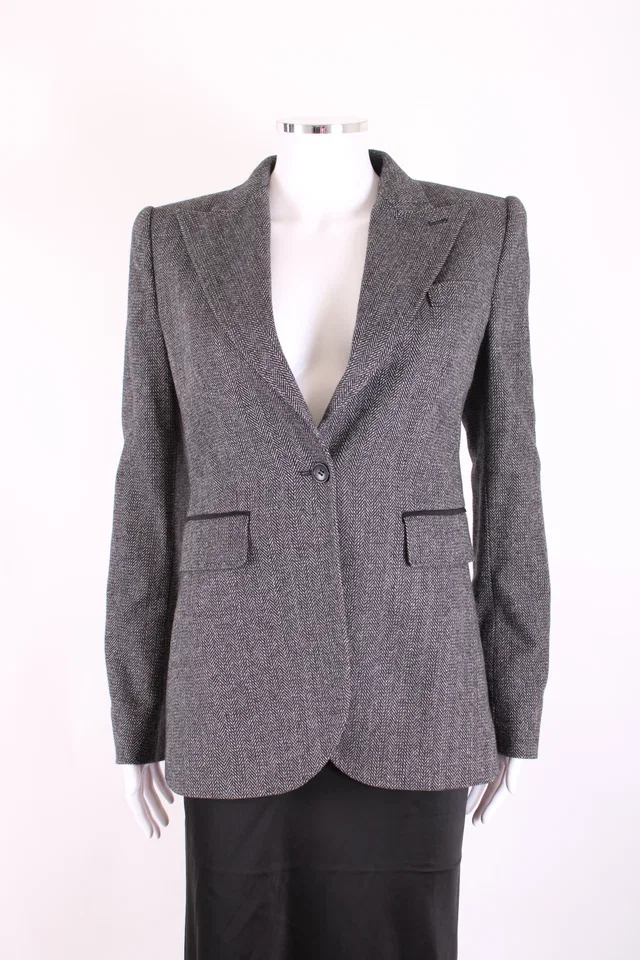 Dolce & Gabbana Blazer Grey Herringbone IT42 in Grey from Luxury Promise