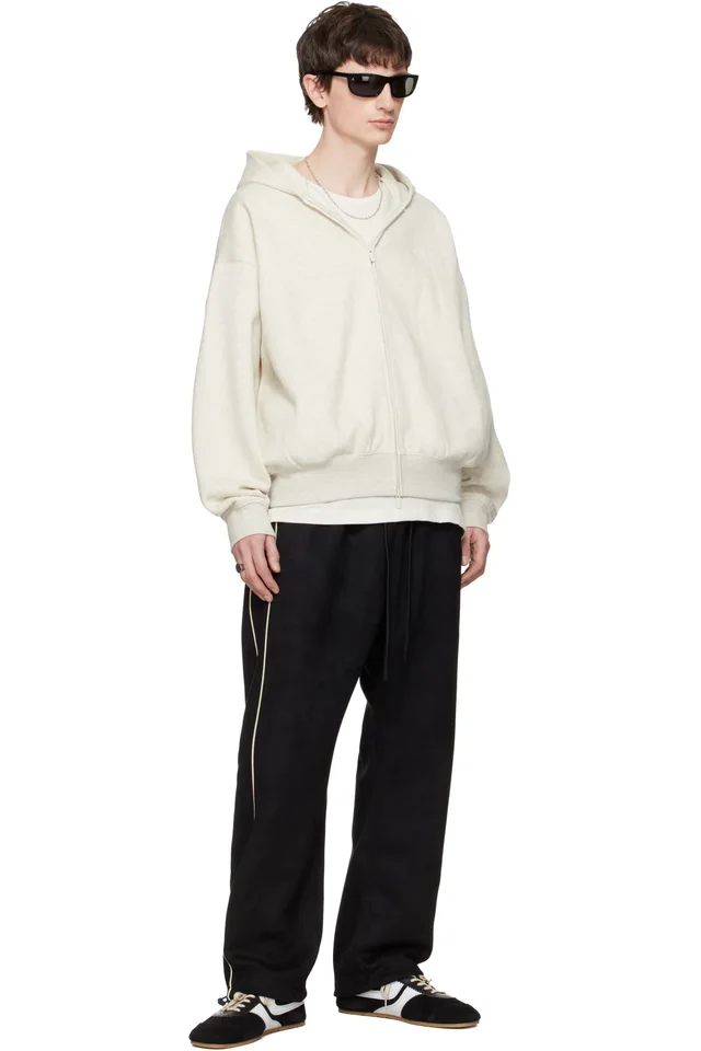 Fear of God ESSENTIALS Gray Signature Classic Full Zip Hoodie, photo 4 of 4 from SSENSE