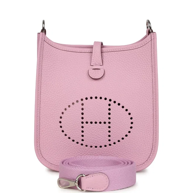 Hermès Evelyne TPM Mauve Sylvestre Clemence Palladium Hardware in Clemence leather from Madison Avenue Couture