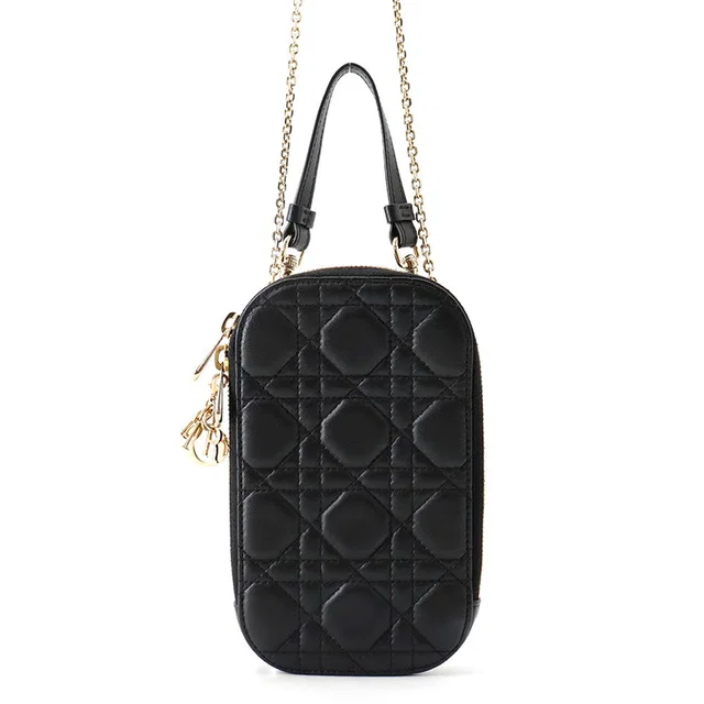 Lady Dior Cannage Phone Case BlackS0872ONMJ_M900 Lambskin in Lambskin from GALLERY RARE
