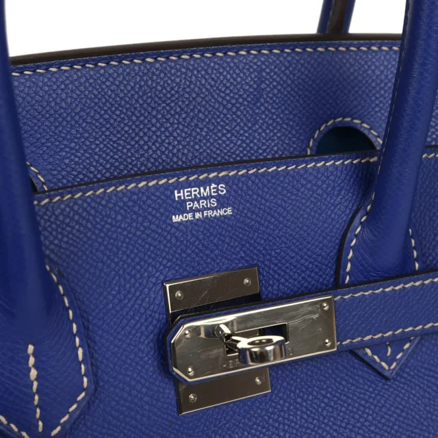 Hermès Birkin 30 Bleu Electric Candy Verso Epsom Palladium Hardware in Blue Epsom from Madison Avenue Couture, photo 3 of 3