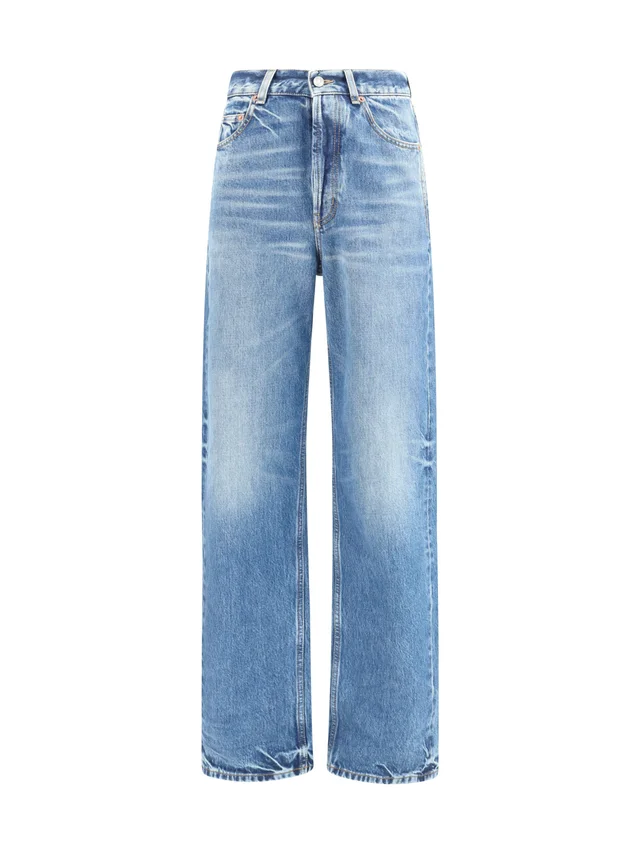 Saint Laurent Logo Patch Straight Leg Jeans, photo 4 of 6 from SENSER