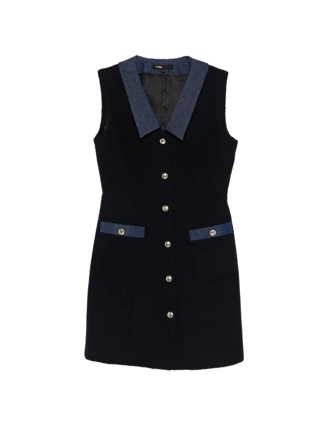 tweed dress with denim details