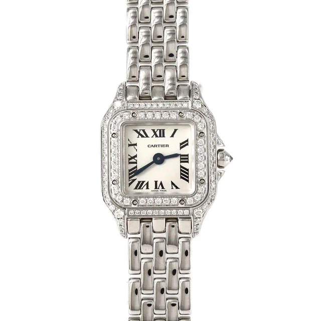 Mini Panthere de Cartier White Gold Quartz in White from LuxUness
