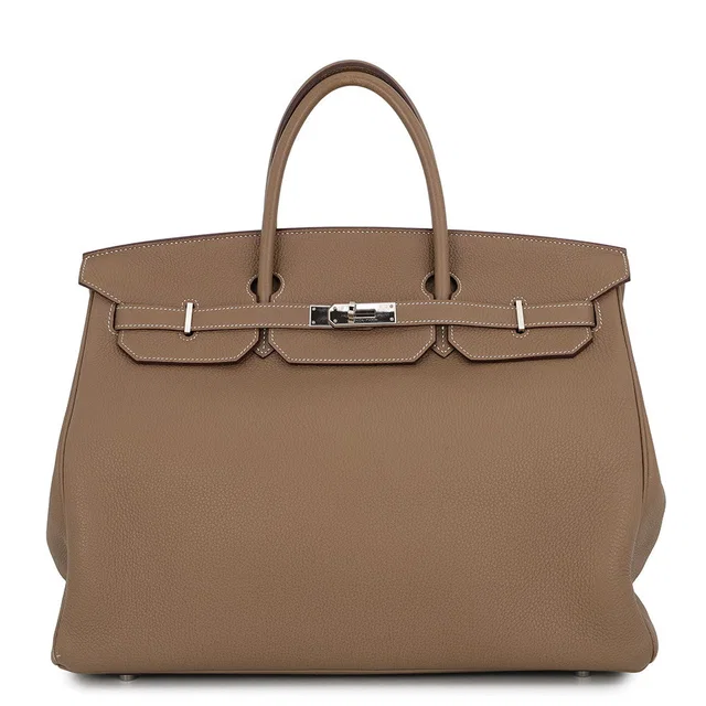 Hermès Birkin Etoupe Togo Leather Size 40 in Taupe Togo leather from GALLERY RARE