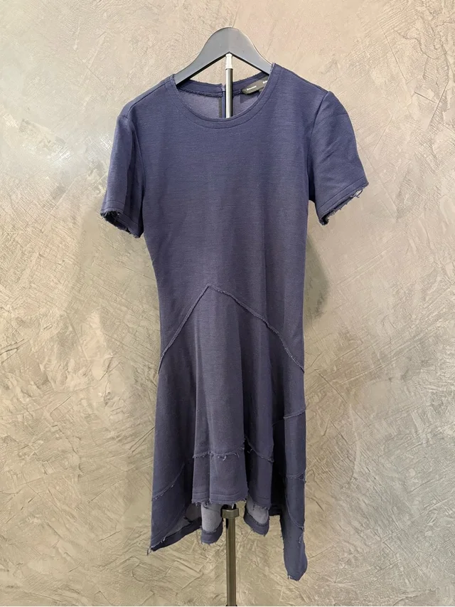 Proenza Schouler Navy Asymmetrical Short-Sleeve Dress in blue from Poshmark