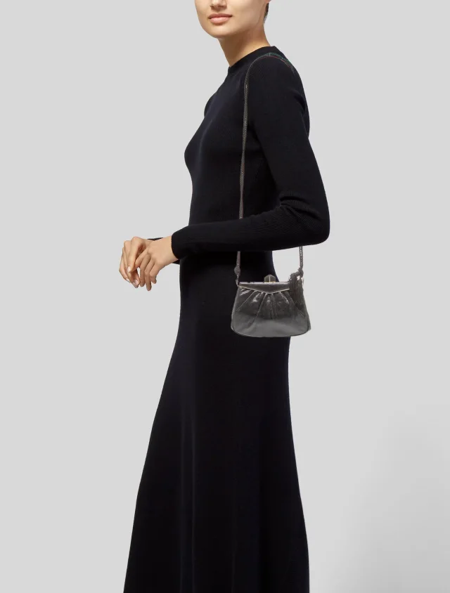 Judith Leiber Embossed Leather Evening Bag in black Leather from The RealReal, photo 2 of 6