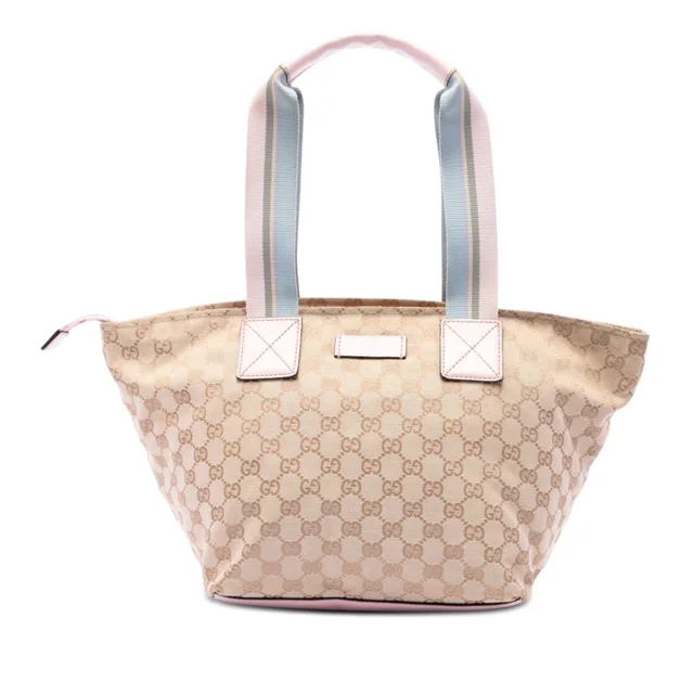 Beige Gucci GG Canvas Web Tote in Beige Canvas from Designer Revival, photo 1 of 1