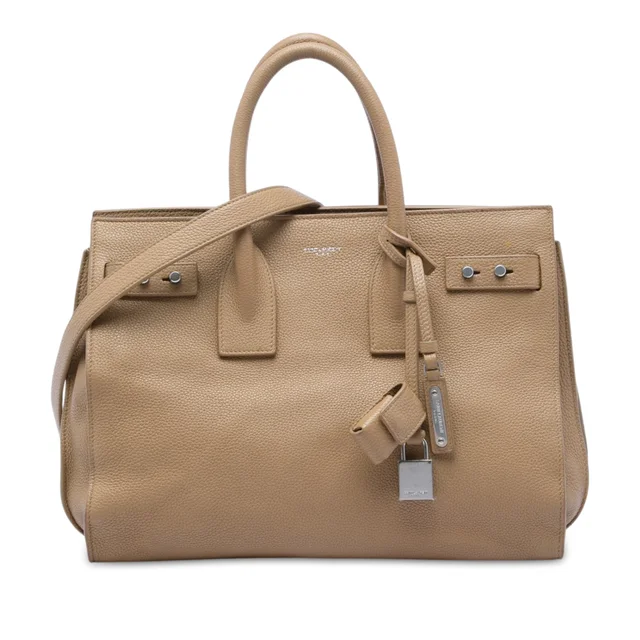 Brown Saint Laurent Small Grained Calfskin Supple Sac De Jour Satchel in Brown Caviar leather from Designer Revival, photo 1 of 1