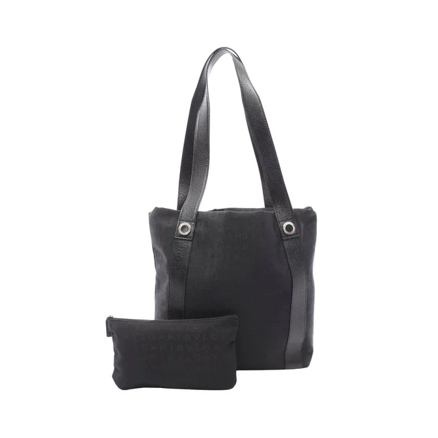 Bvlgari Logo Mania Canvas Leather Tote Bag in Canvas from LuxUness