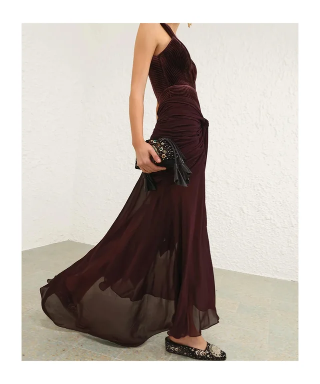 Zimmermann velvet-panelled ruched maxi dress, photo 6 of 8 from SENSER