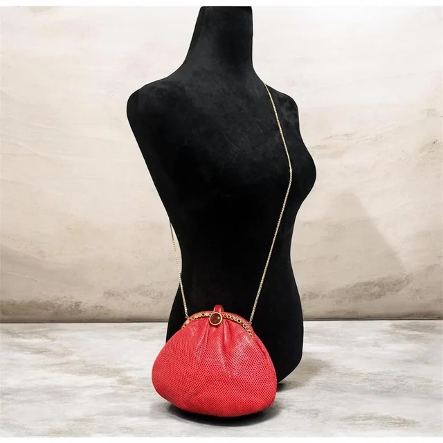 Judith Leiber Women's Crossbody bags - Red/Gold in gold|red from Depop, photo 1 of 1