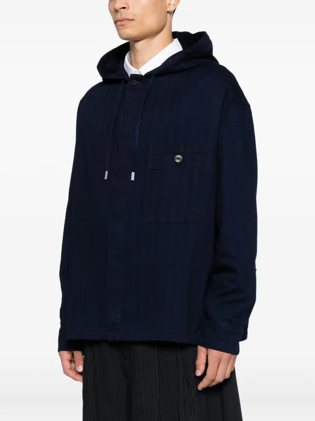 Jacquemus hooded chest-pocket shirt, photo 2 of 5 from SENSER