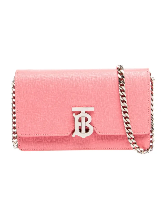 Burberry TB Monogram Crossbody Bag in pink Leather from The RealReal