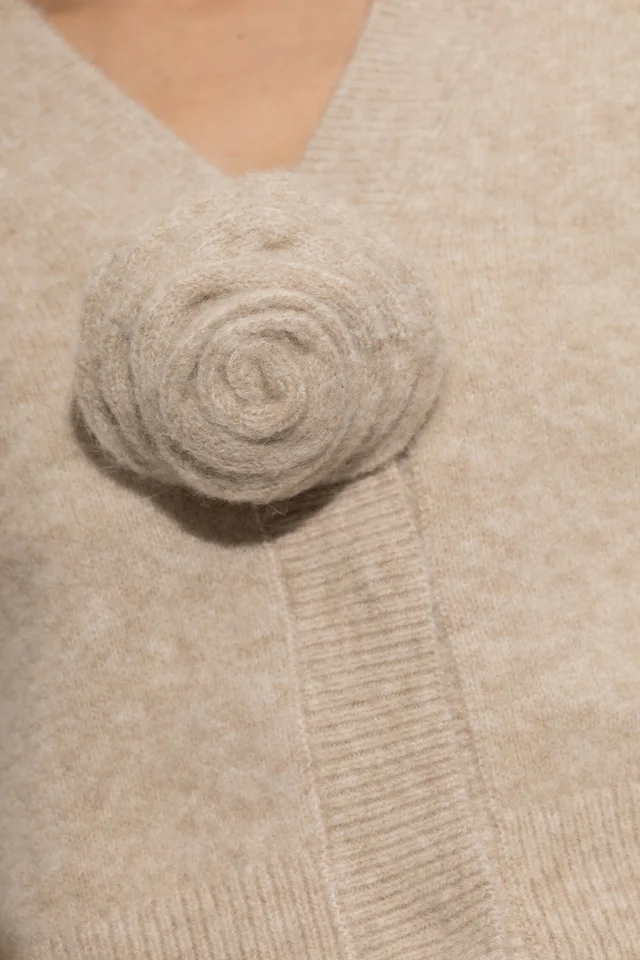 ROTATE knit flower cardigan beige, photo 4 of 4 from SENSER
