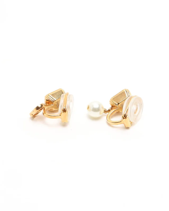 Dior Rhinestone and Pearl Clip-on Earrings from A Retro Tale, photo 3 of 4