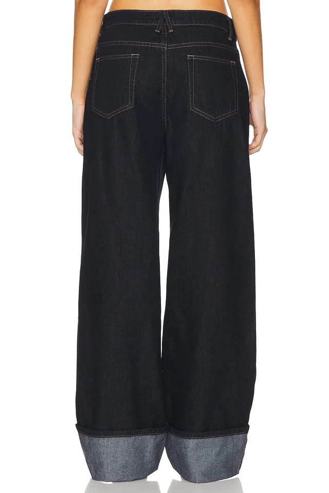 LIONESS Top Model Cuffed Jeans in Dark Denim, photo 4 of 6 from REVOLVE (Canada)