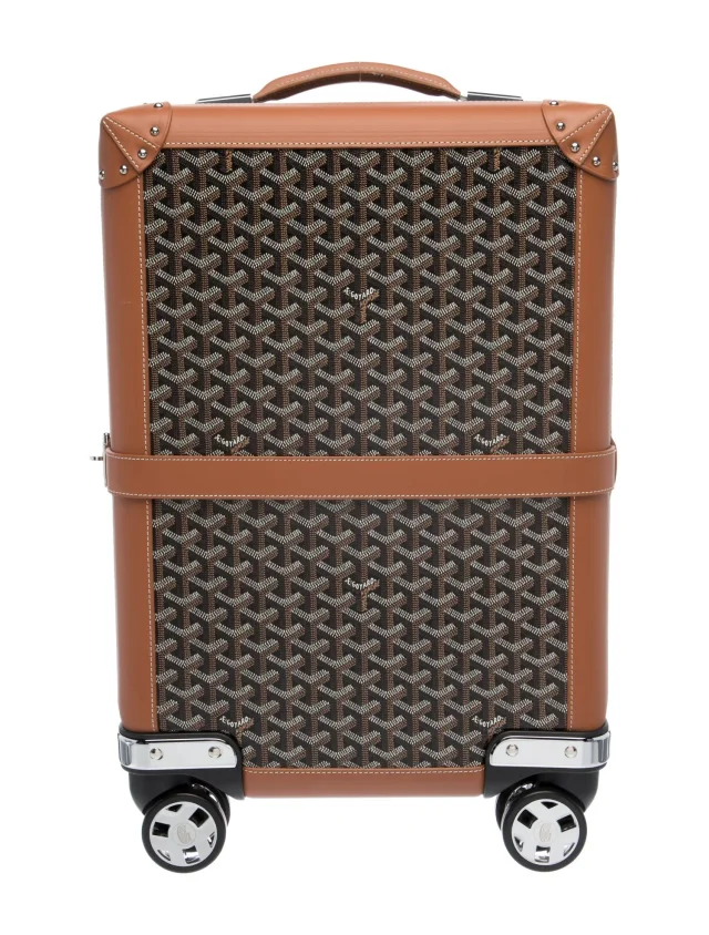 Goyard Mens rolling suitcase in brown|red Canvas from The RealReal