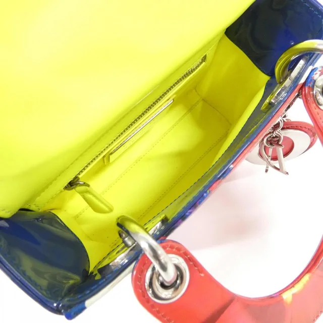 Christian Dior Lady Dior Mini Bag in RED+BLUE(レッド+ブルー) / SILVER(シルバー)金具 from KOMEHYO, photo 9 of 10