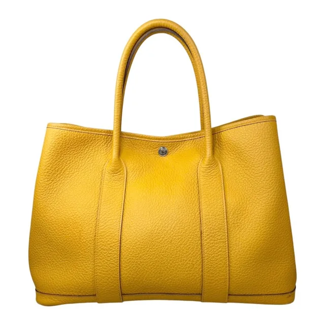 Hermès Tote Bag Garden Party PM Negonda Jaune Ambre Yellow Silver in Yellow from The Reluxe
