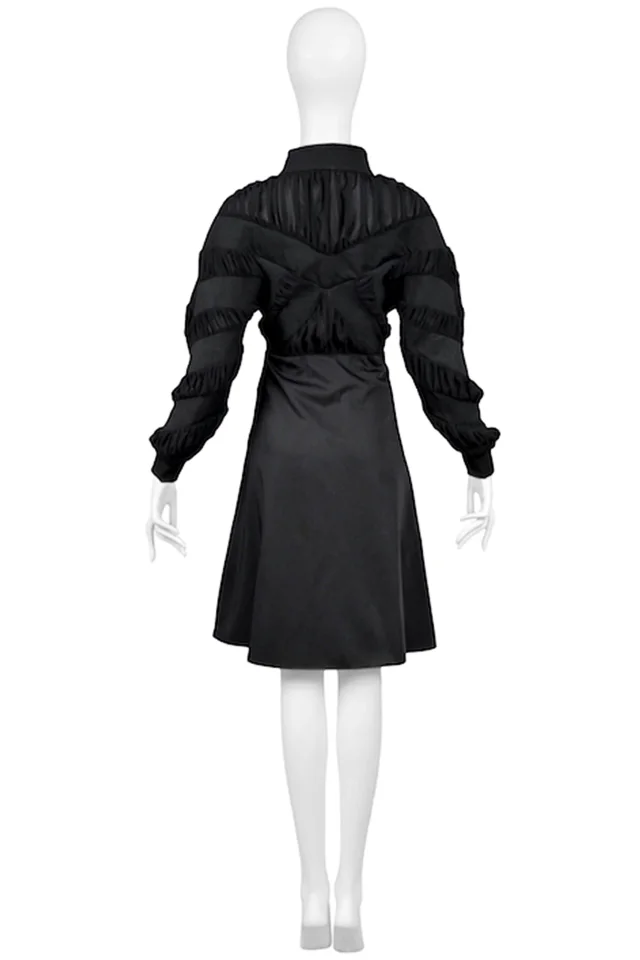 Balenciaga By Ghesquiere Black Peplum Coat Dress in Black from Resurrection Vintage, photo 2 of 2