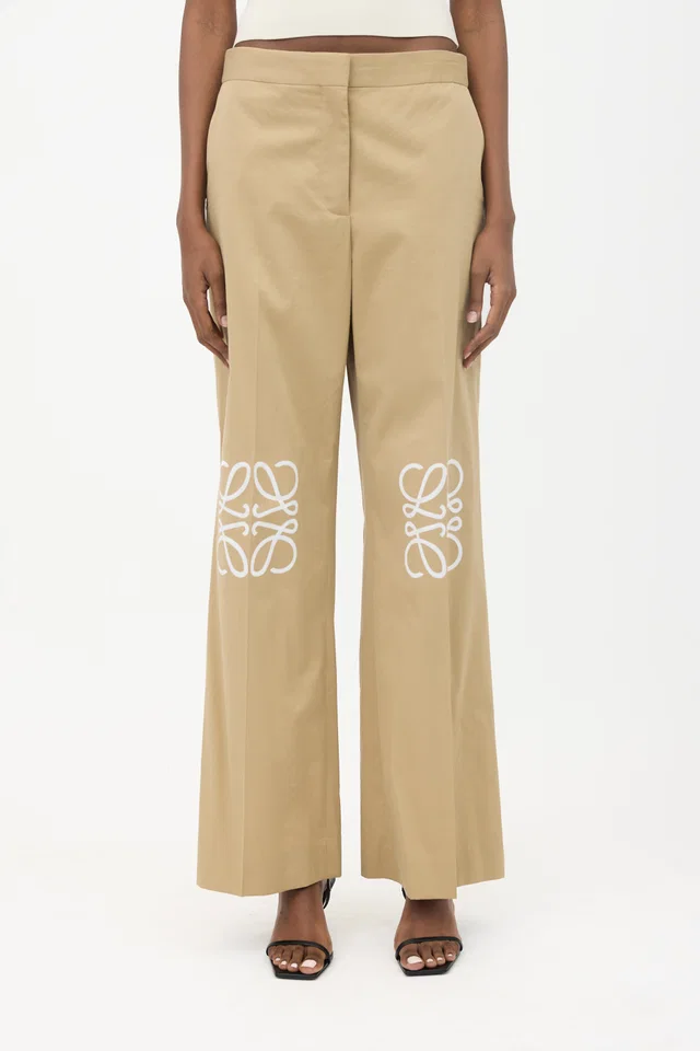 Loewe Anagram Straight Leg Trouser in Silk from VSP Consignment