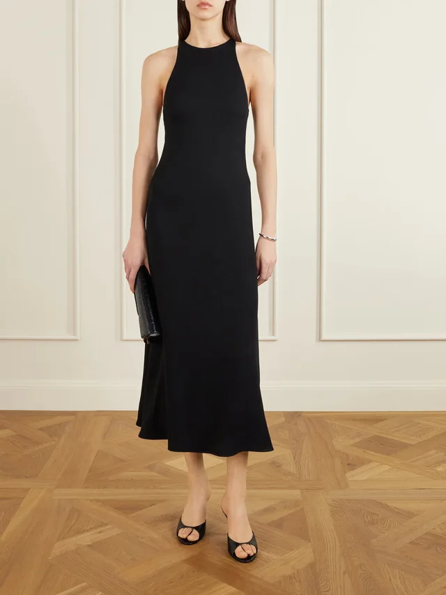 BLAZÉ MILANO Skyros pleated crepe midi dress in Black, photo 2 of 2 from NET-A-PORTER (Canada)