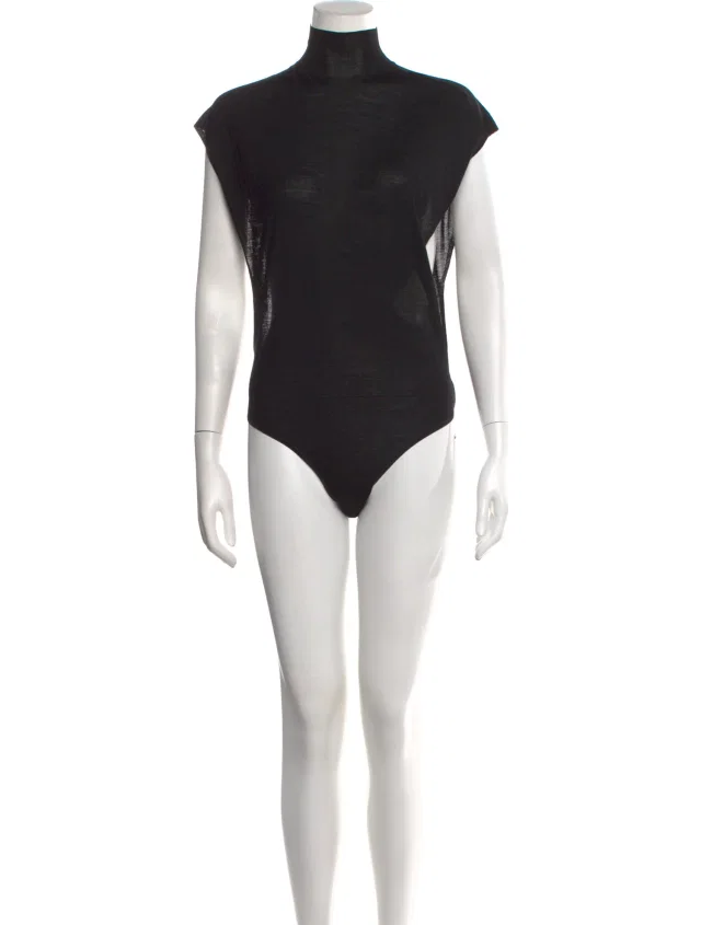 Alaïa Wool Turtleneck Bodysuit w/ Tags in black Wool from The RealReal